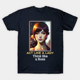 Act like a Lady, think like a Boss (pretty girl) T-Shirt